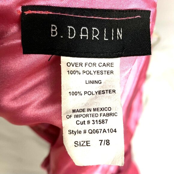 Strapless Pink Gown 8 Crystal Beaded Flowing Chiffon Prom Pageant Formal Dress - Picture 8 of 10